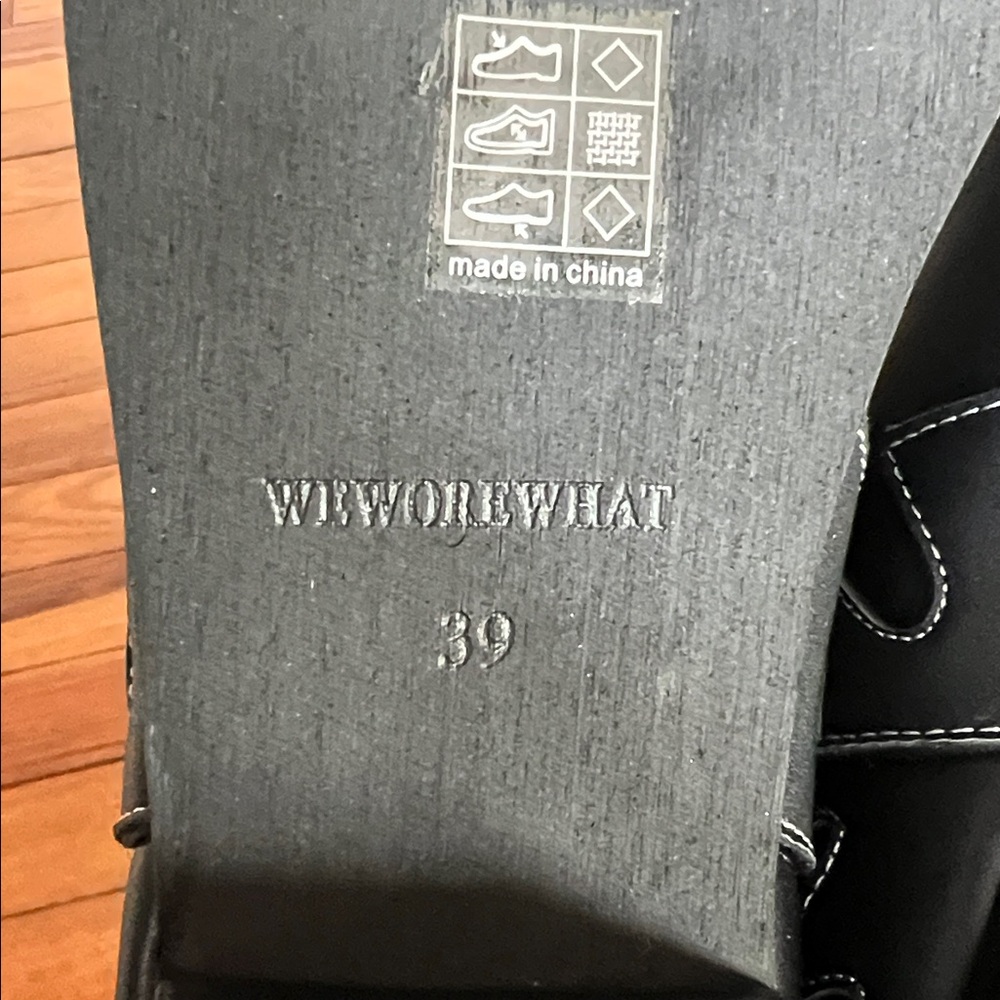 NIB WeWoreWhat "Romeo" Vegan Leather Western Festival Boots - Black - EU Size 39 - Picture 7 of 10
